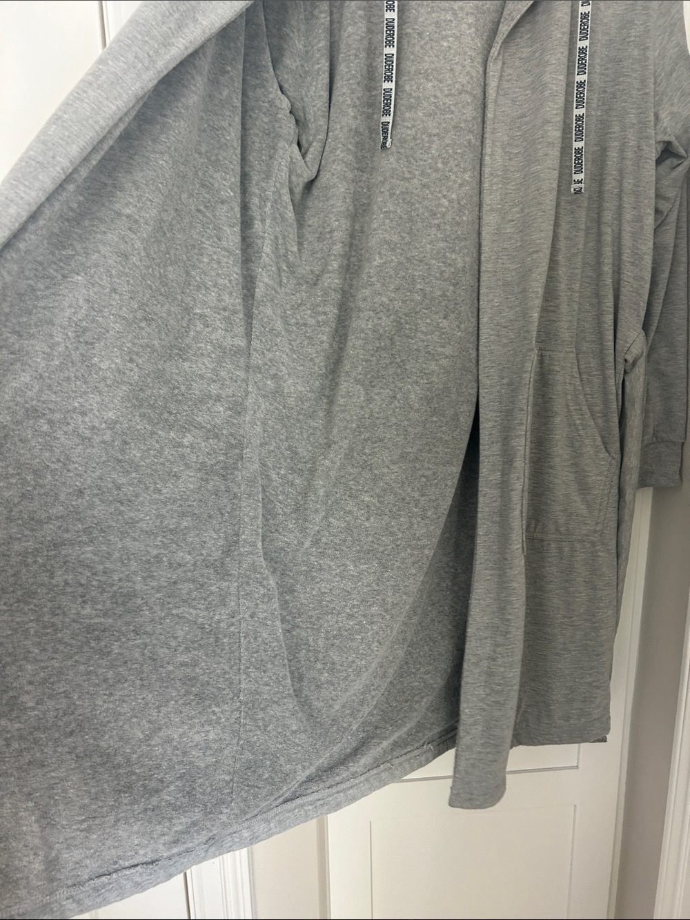 Men's Grey Hooded Robe - Picture 5 of 9